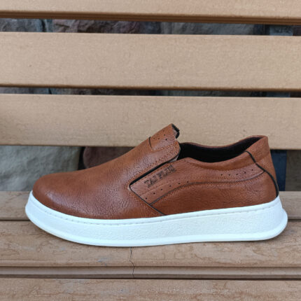 کفش طبی مردانه مدل تاج پلاس رنگ عسلی